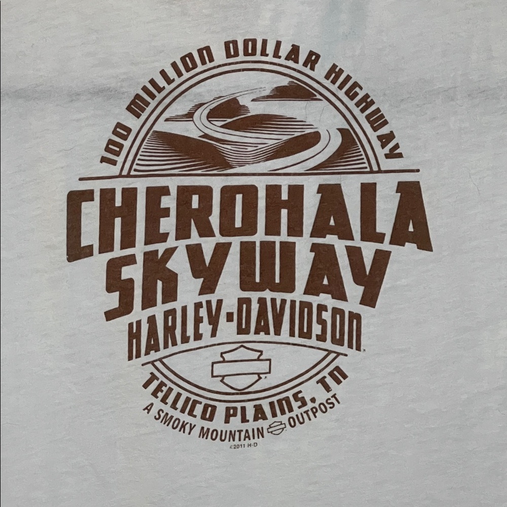 Harley Davidson Cherohala Skyway Graphic Baby TShirt White Size Small